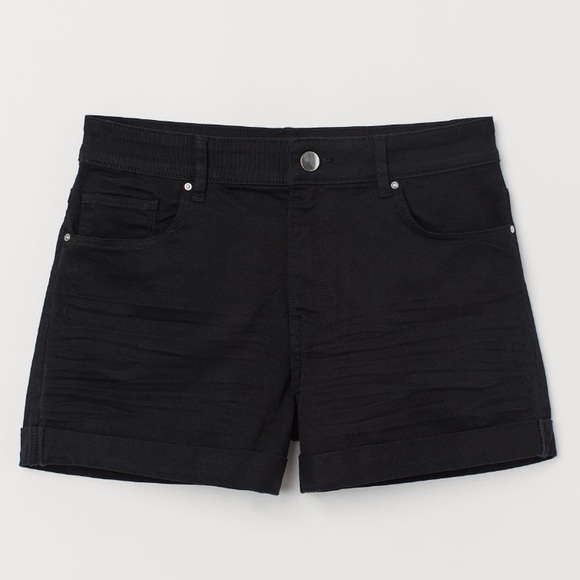 H&M Pants - H&M high waisted black cuffed shorts